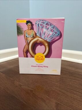 Inflatable Giant Bling Ring - Gold & Blue